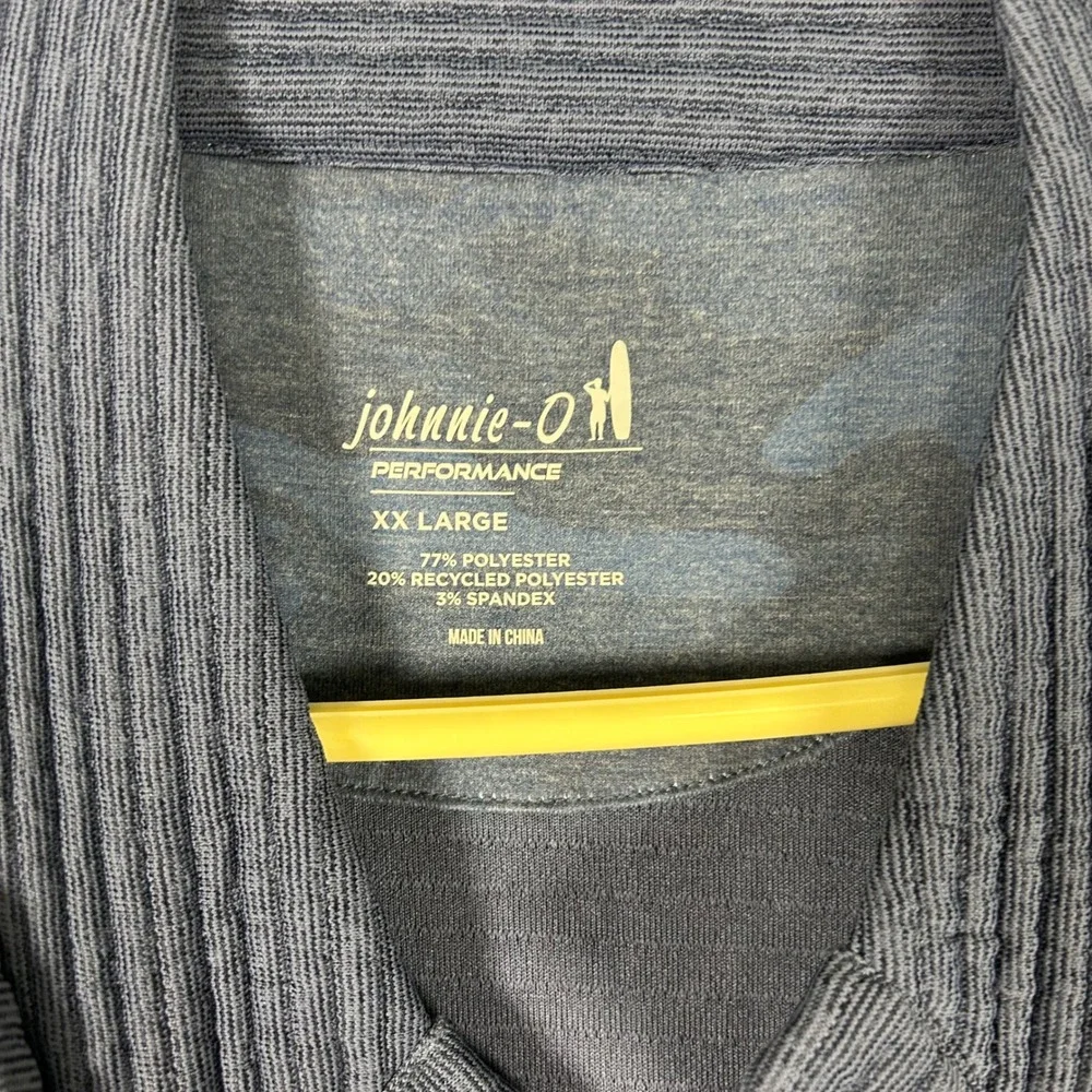 Johnnie-O Performance Pullover XXL Blue Quarter Snap Ribbed Textured Sweater